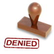 Stamp that says denied